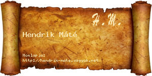 Hendrik Máté névjegykártya